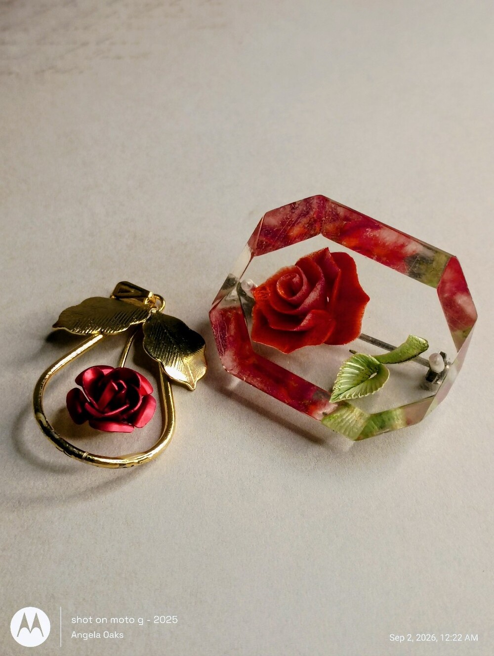 Vintage Mid-Century Rose Jewelry Bundle - 1950s Lucite & Cerrito